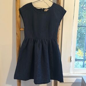 Navy blue paisley thick mini dress
